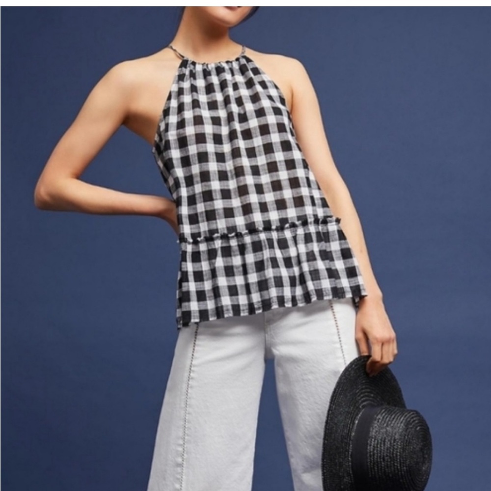 Cloth & Stone Anthropologie Cahaya Gingham Top